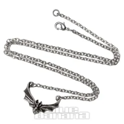 Alchemy Gothic Attic Bat Necklace (Silver)