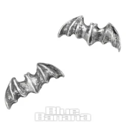 Alchemy Gothic Bat Stud Earrings (Silver)