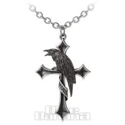 Alchemy Gothic Crux Corvis Necklace (Silver)