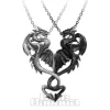 Alchemy Gothic Draconic Tryst Pendant (Silver/Black)