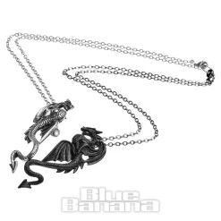 Alchemy Gothic Draconic Tryst Pendant (Silver/Black)