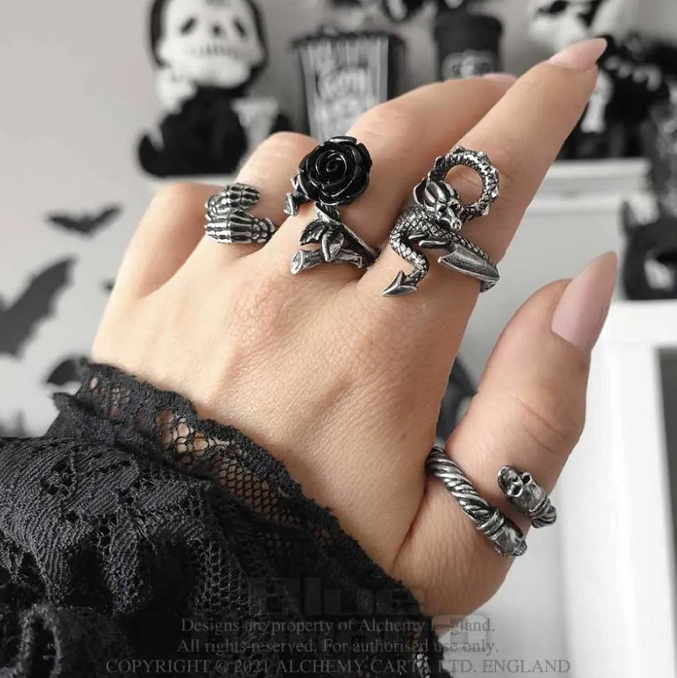 Alchemy Gothic Dragon Lure Ring (Pewter)