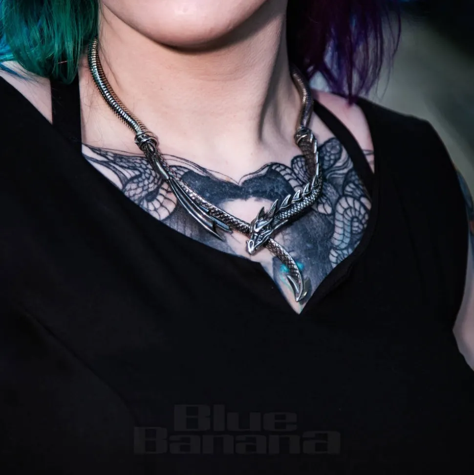 Alchemy Gothic Dragon's Lure Necklace (Silver)