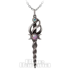 Alchemy Gothic Lunacorn Wand Necklace (Silver)