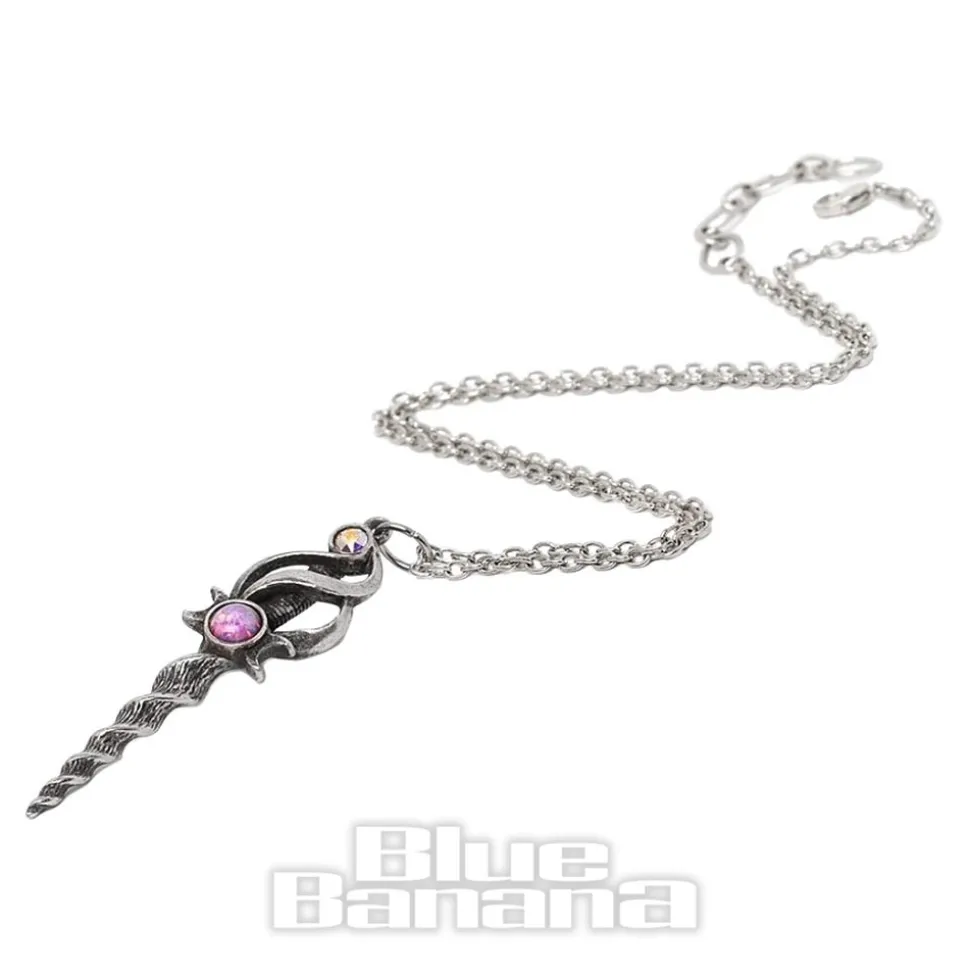 Alchemy Gothic Lunacorn Wand Necklace (Silver)