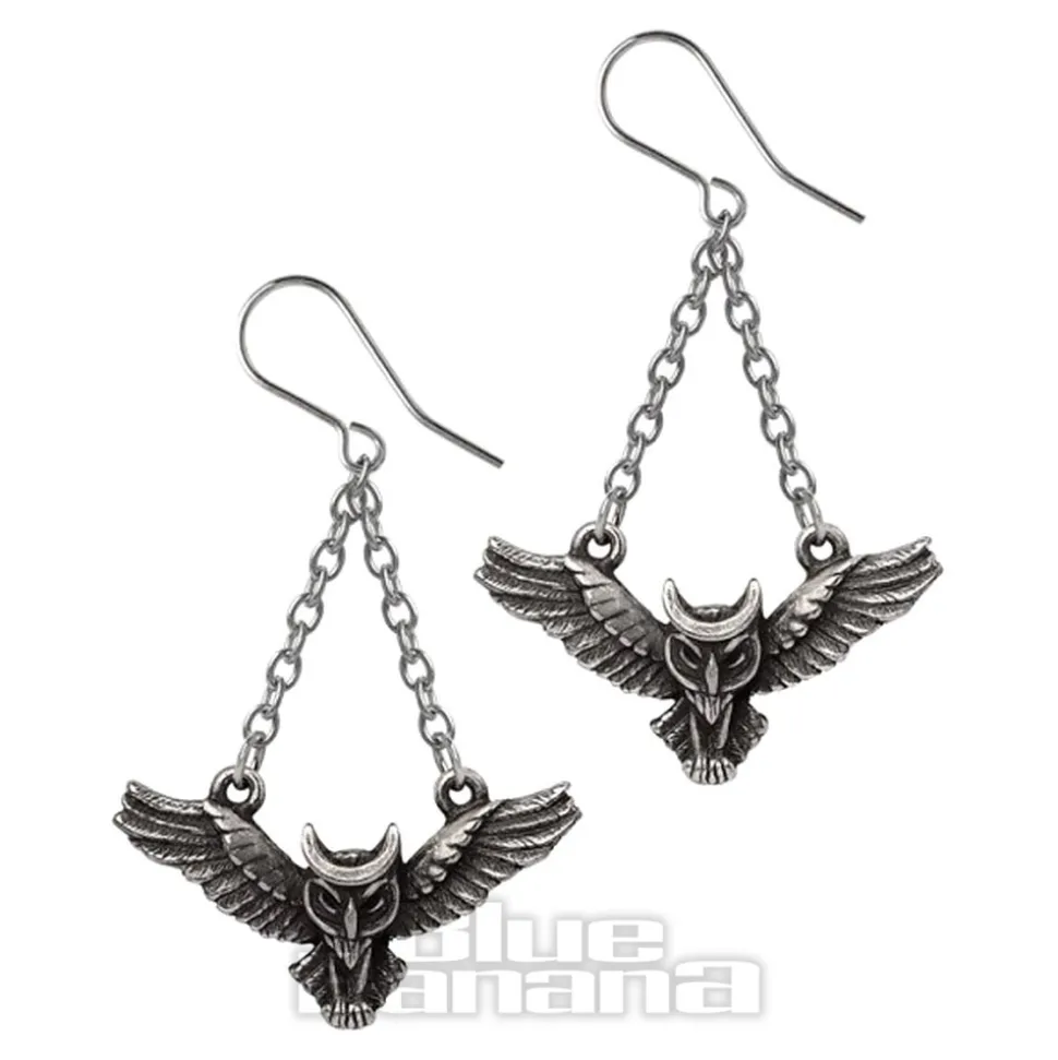 Alchemy Gothic Noctis Athena Earrings (Silver)