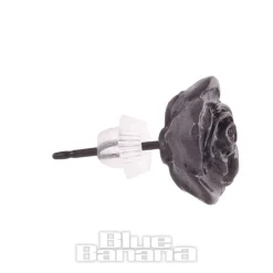 Alchemy Gothic Rose Stud Earrings (Black)