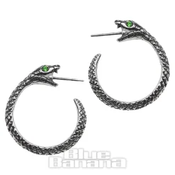 Alchemy Gothic Sophia Serpent Stud Earrings (Silver)