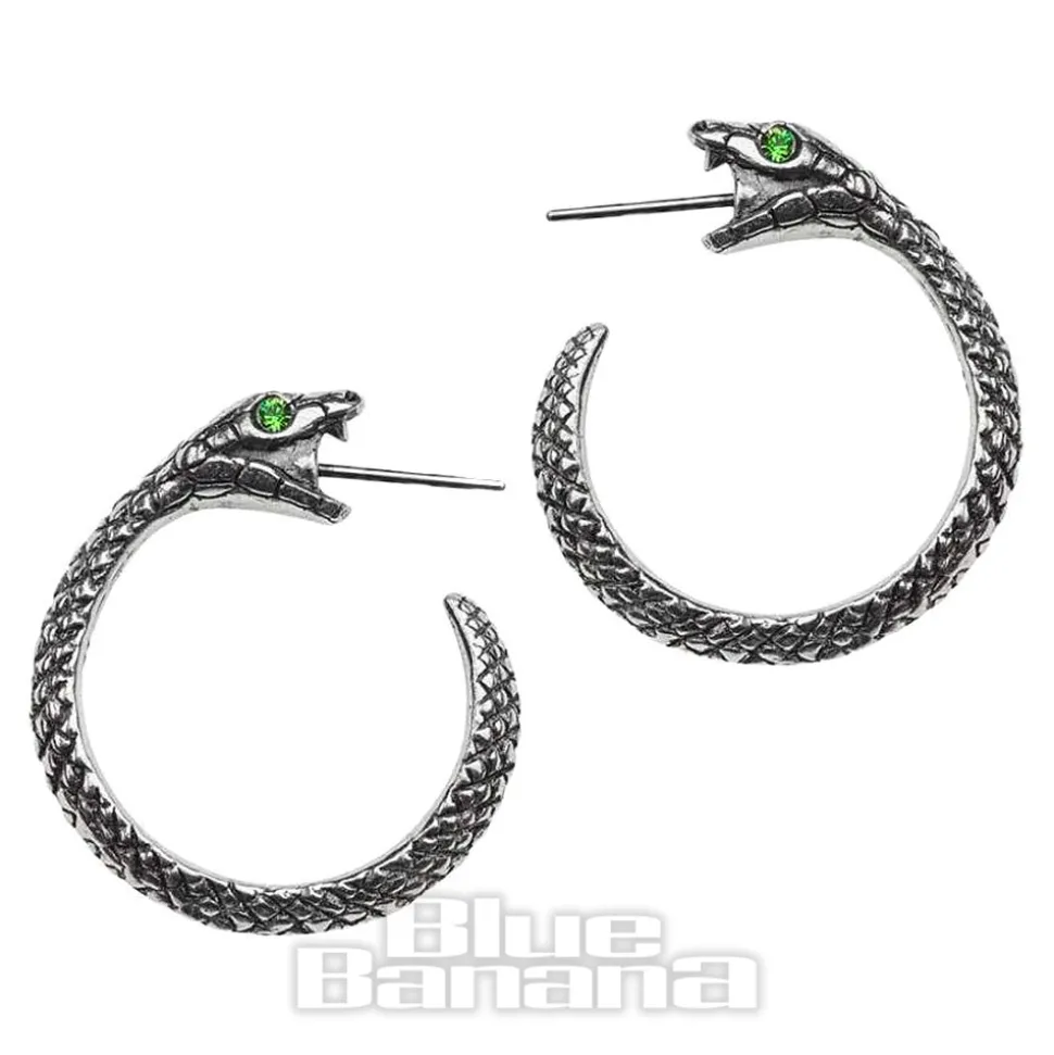 Alchemy Gothic Sophia Serpent Stud Earrings (Silver)