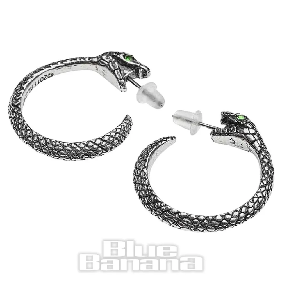 Alchemy Gothic Sophia Serpent Stud Earrings (Silver)