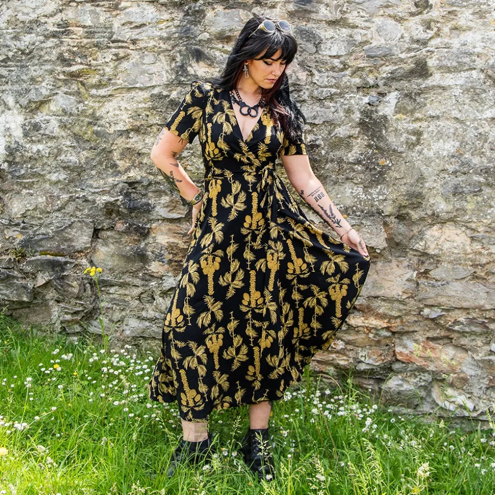 Banned Carol Golden Hour Wrap Dress (Black)