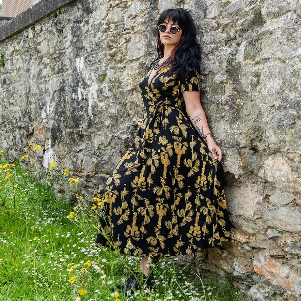 Banned Carol Golden Hour Wrap Dress (Black)