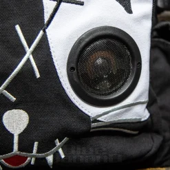 Banned Cat Fish Bone Backpack With Speakers (Black/White)