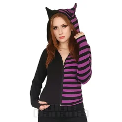 Banned Front Zip Hoodie (Black/Purple)