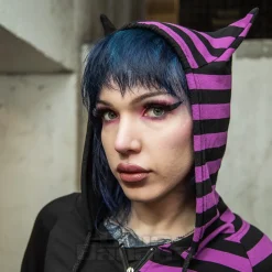 Banned Front Zip Hoodie (Black/Purple)