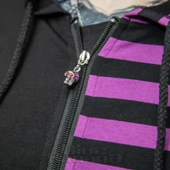 Banned Front Zip Hoodie (Black/Purple)