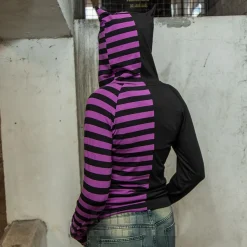 Banned Front Zip Hoodie (Black/Purple)