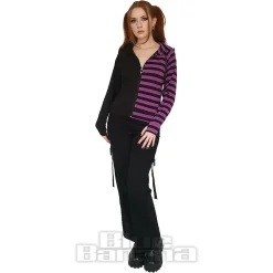 Banned Front Zip Hoodie (Black/Purple)