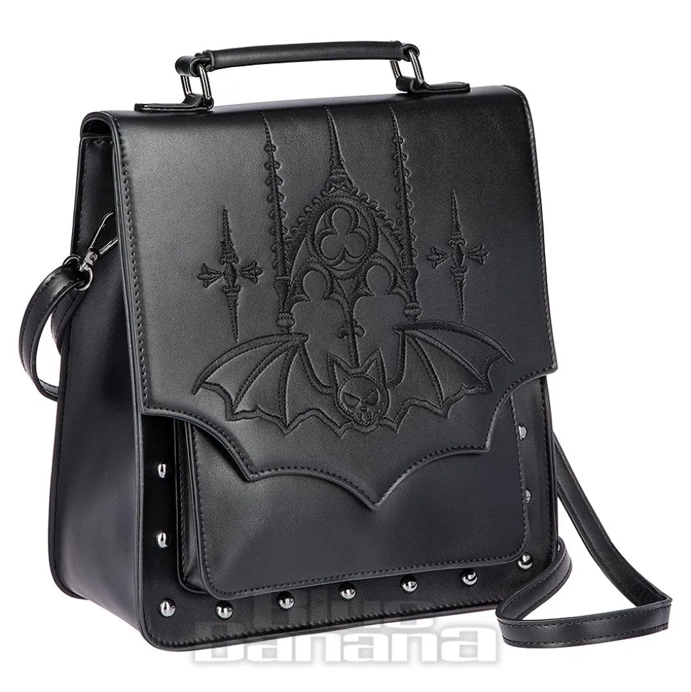 Banned Gothic Bat Handbag (Black)