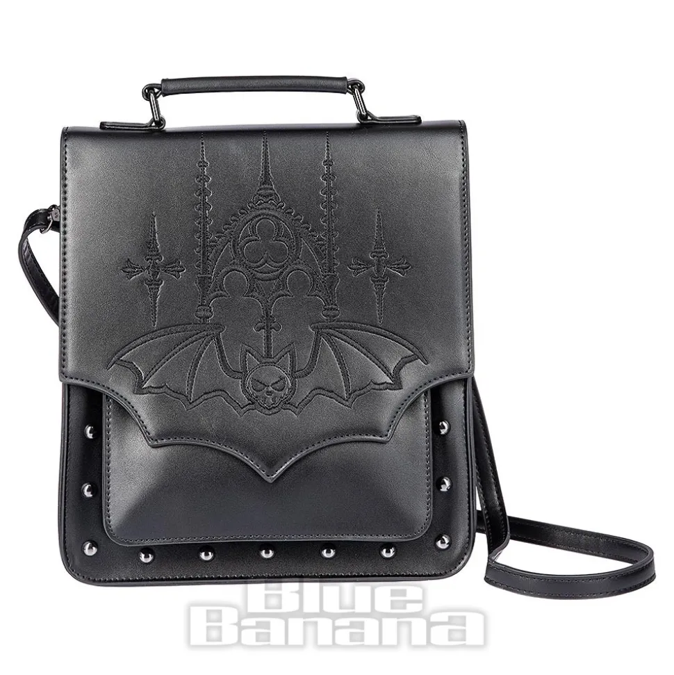 Banned Gothic Bat Handbag (Black)