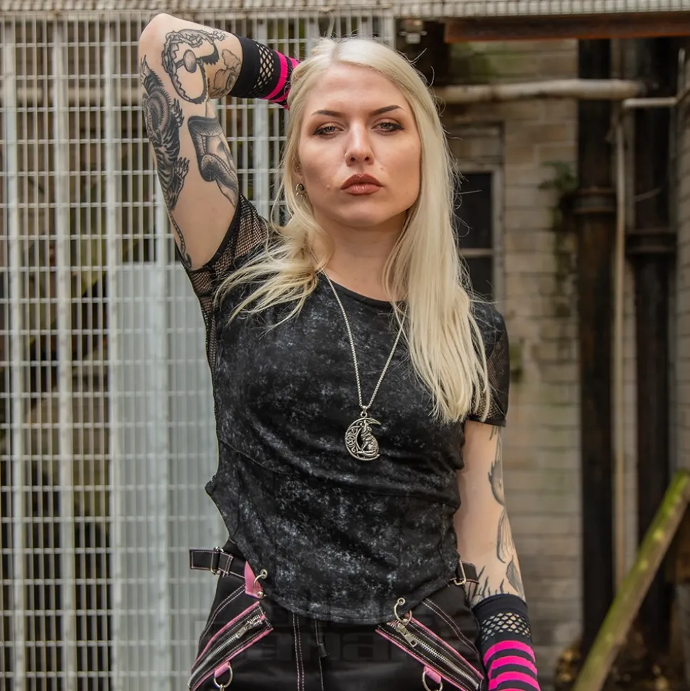 Banned Grunge Grid Top (Black)