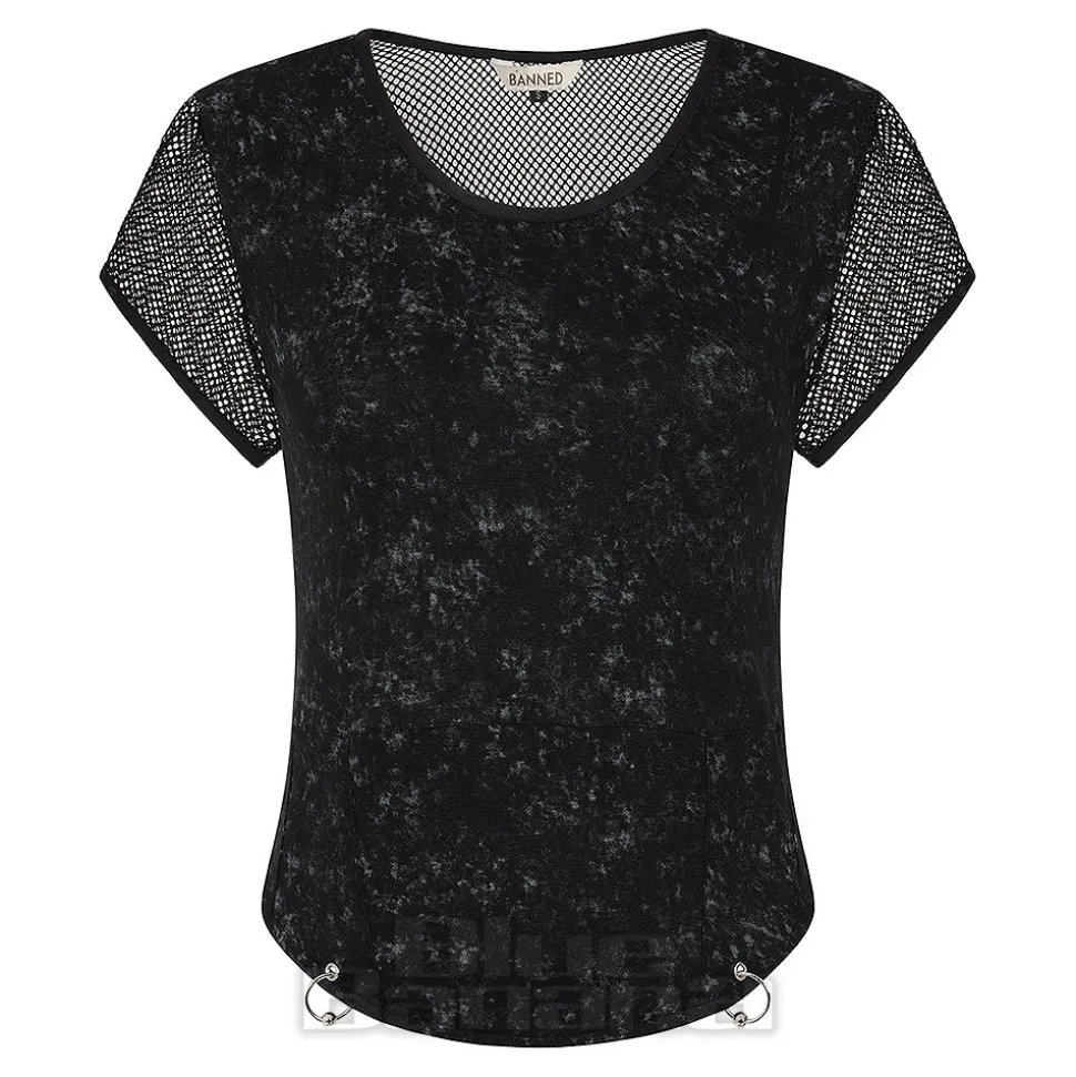 Banned Grunge Grid Top (Black)