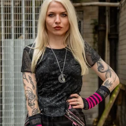 Banned Grunge Grid Top (Black)