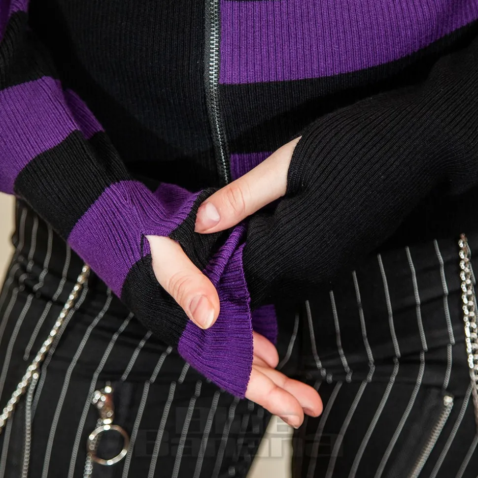 Banned Midnight Ritual Cardigan (Black/Purple)