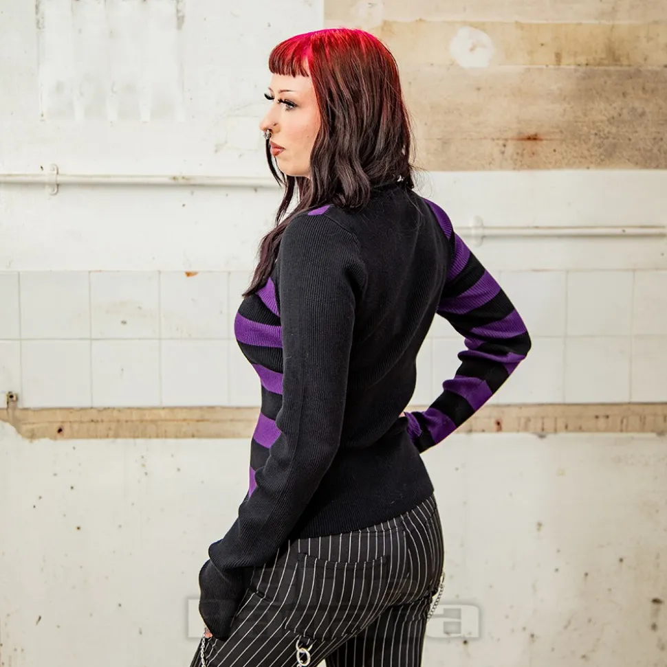 Banned Midnight Ritual Cardigan (Black/Purple)