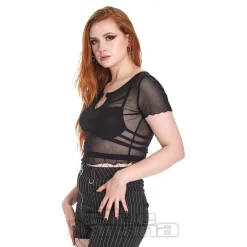 Banned Moody Melody Mesh Top (Black)