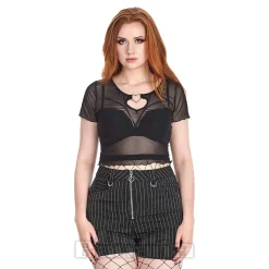 Banned Moody Melody Mesh Top (Black)
