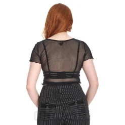 Banned Moody Melody Mesh Top (Black)