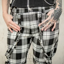 Banned Nocturne Buckle Trousers (Black/White)