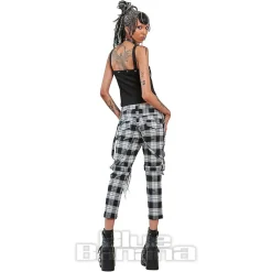 Banned Nocturne Buckle Trousers (Black/White)