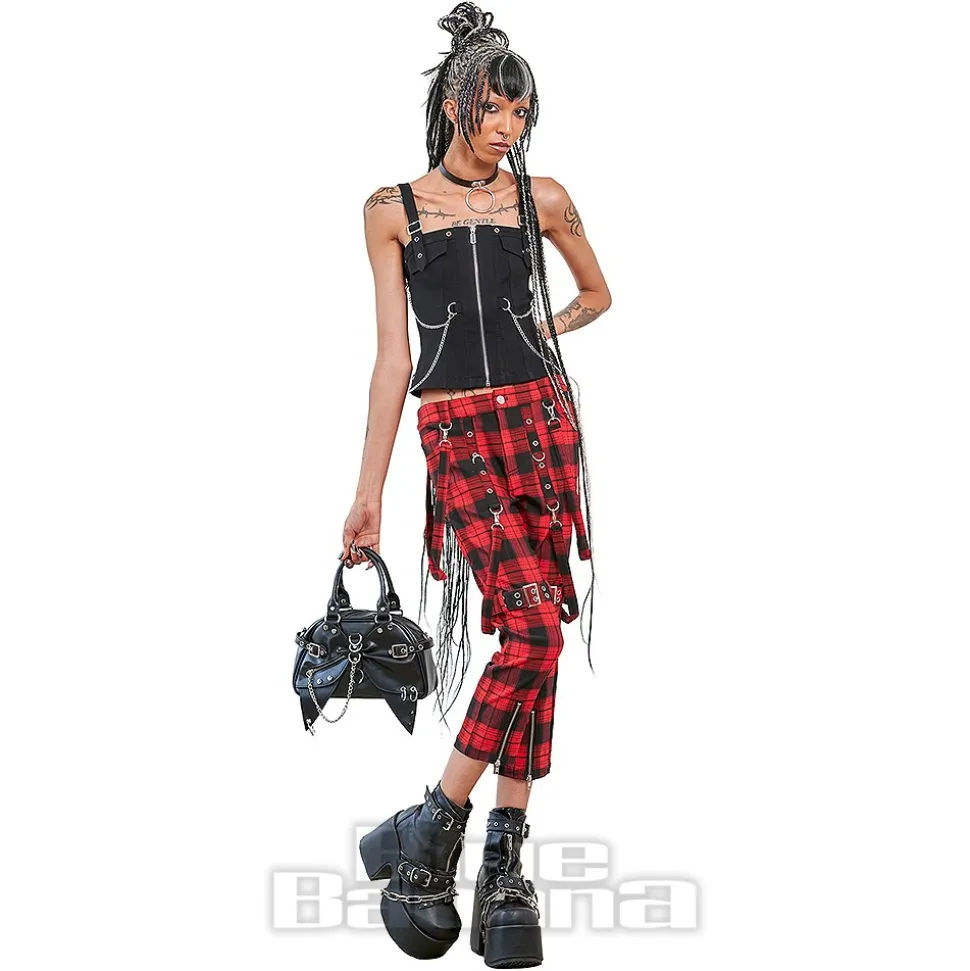 Banned Nocturne Buckle Trousers (Black/Red)