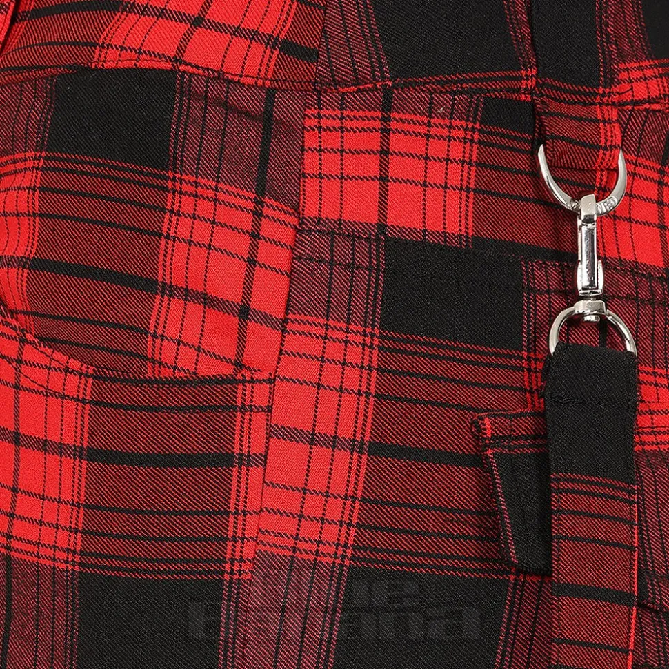Banned Nocturne Buckle Trousers (Black/Red)
