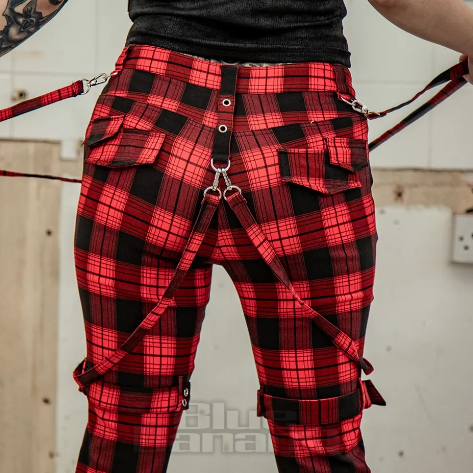 Banned Nocturne Buckle Trousers (Black/Red)