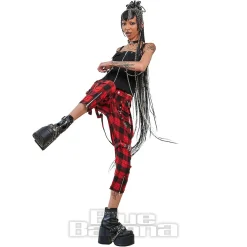Banned Nocturne Buckle Trousers (Black/Red)