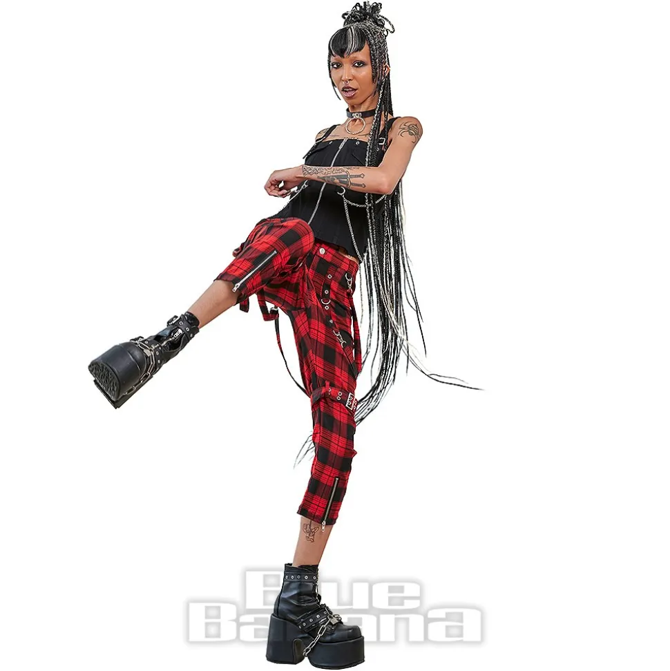 Banned Nocturne Buckle Trousers (Black/Red)