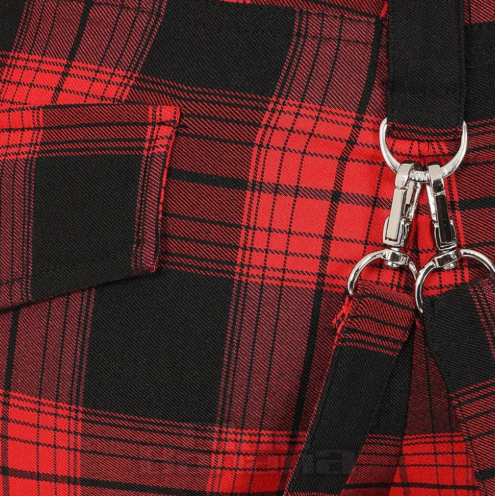 Banned Nocturne Buckle Trousers (Black/Red)
