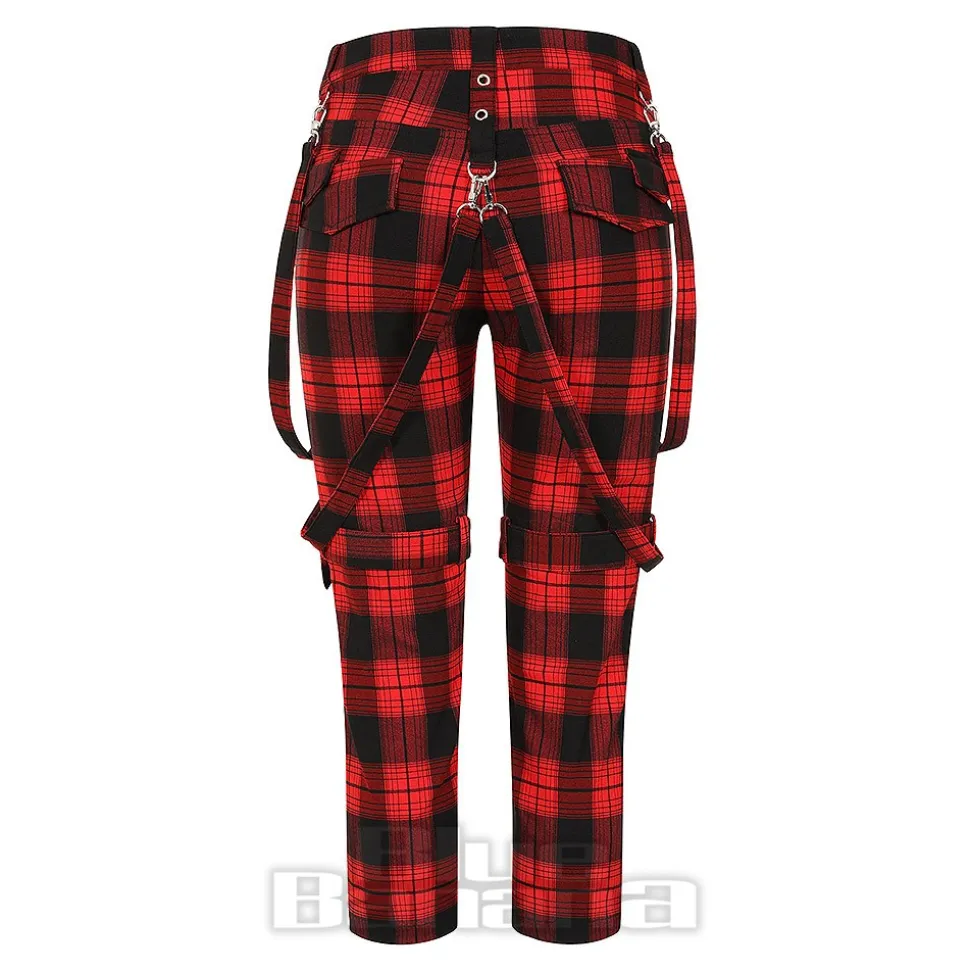 Banned Nocturne Buckle Trousers (Black/Red)