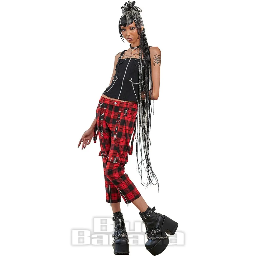 Banned Nocturne Buckle Trousers (Black/Red)