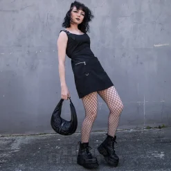 Banned No Rules Buckle Mini Dress (Black)