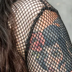 Banned No Rules Fishnet Top (Grey)