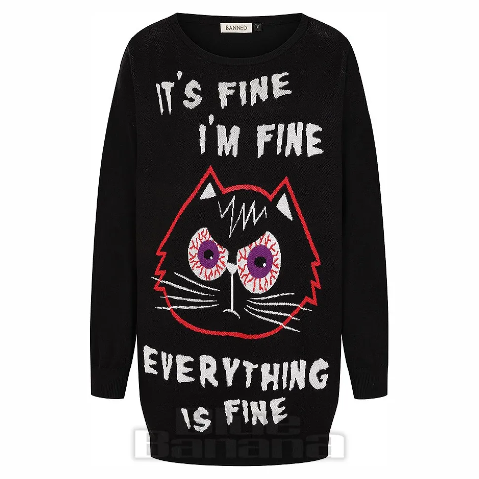 Banned Panic Purrfect Jumper (Black)