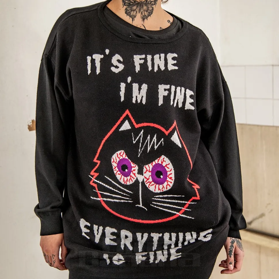 Banned Panic Purrfect Jumper (Black)