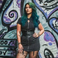 Banned Pinstripe Ambrosia Dress (Black)