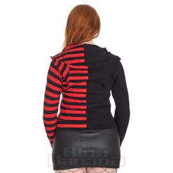 Banned Shiori Front Zip Up Hoodie (Black/Red)