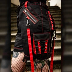 Banned Strappy Paxt Trousers (Black/Red)