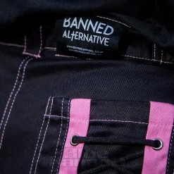 Banned Strappy Paxt Trousers (Black/Pink)